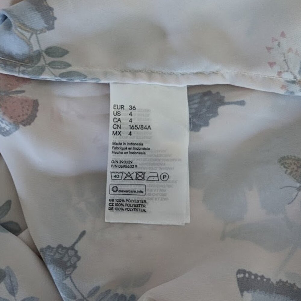 *NWT* H&M Pink/beige colored, floral Blouse, Size 4 - Picture 4 of 6